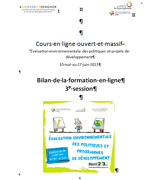 Rapport du CLOM Evaluation environnementale et sociale 2021 Image 1