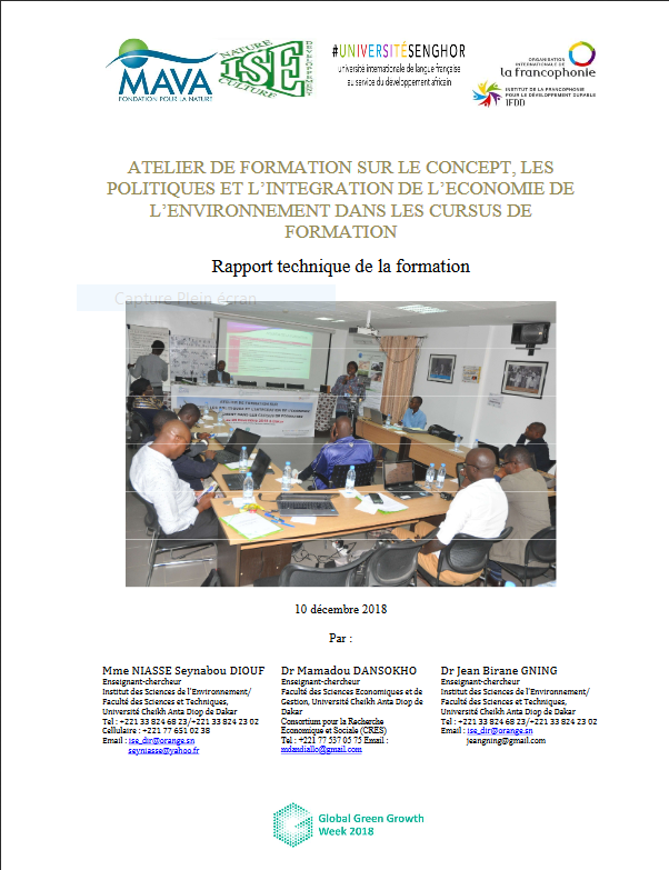 Rapport de l'Atelier de formation sur le concept, les politi ... Image 1